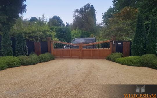 Inverted Timber Driveway Gates